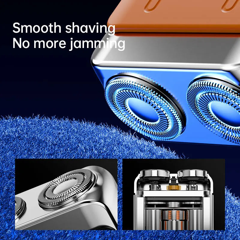 Mini Electric Smart Shaver Dual Blade Household Car Shaver Digital Display Rechargeable Shaver Powerful Beard Trimmer Tool