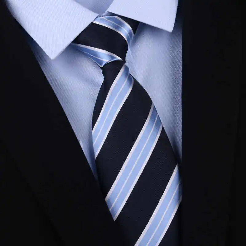 Cà Vạt Lụa Tơ Tằm Nam Cao Cấp Họa Tiết Sọc 8CM