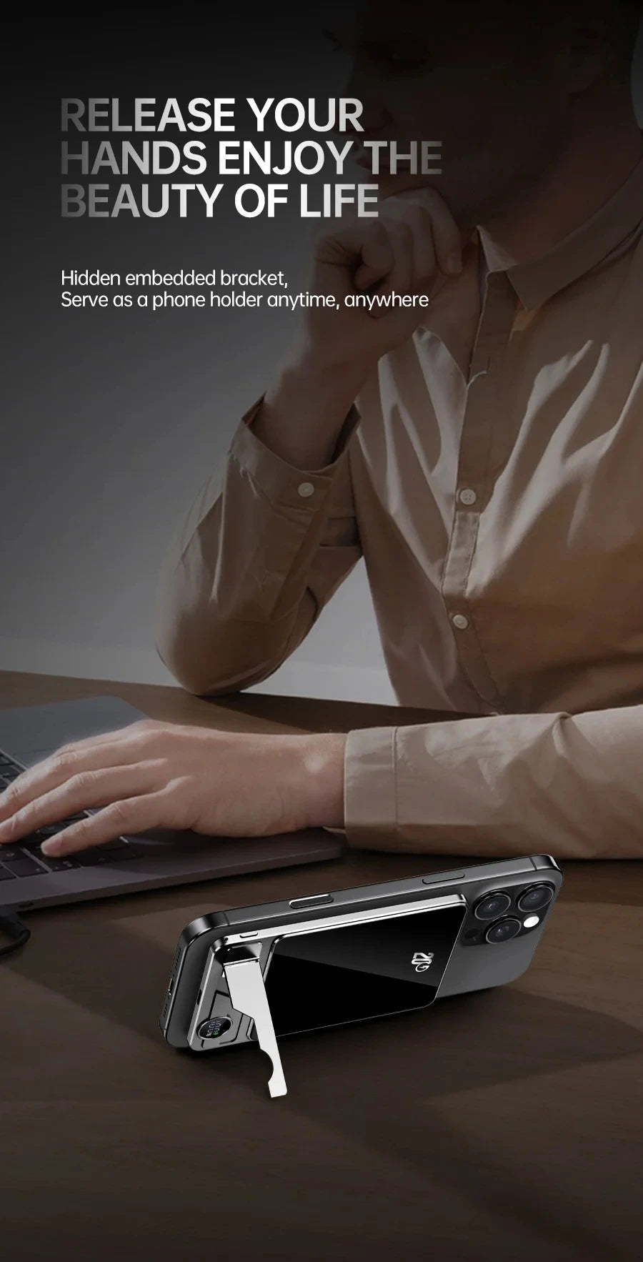 Pin Dự Phòng 10000mAh Sạc Không Dây Từ Tính MagSafe