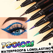 7-Color Glitter Eyeliner - Long-lasting, Waterproof