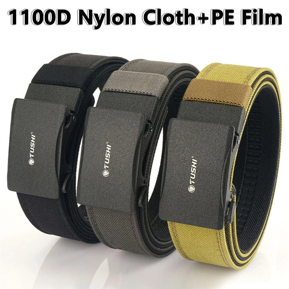 Thắt lưng nam TUSHI 3.8cm vải nylon dày đa năng tự động - Daisan Mart