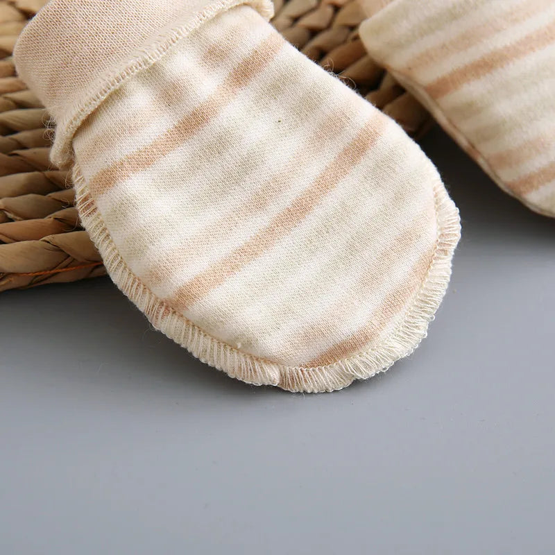 Baby Scratch Resistant Face Gloves 0-6Month Newborn Hand Protector Thin Breathable Pure Cotton Mittens Infant Protective Gloves - Daisan Mart