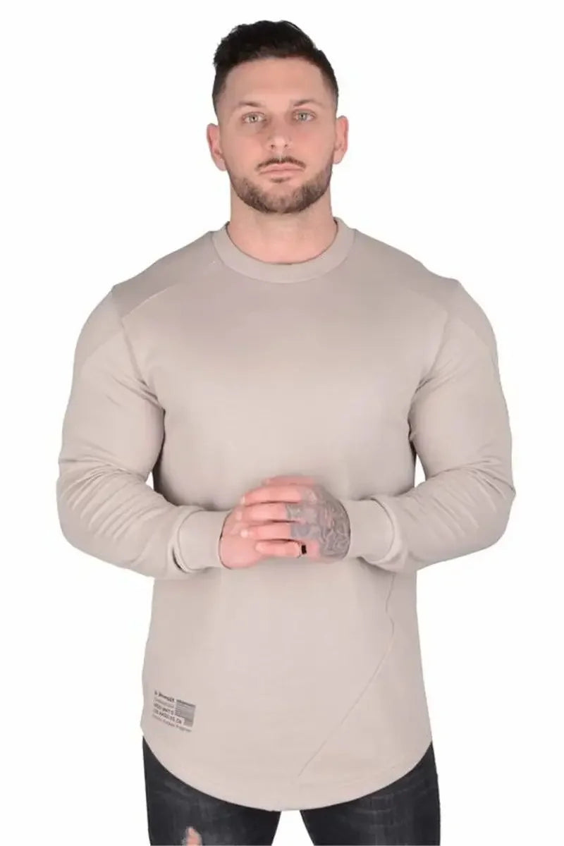 Men's Slim Fit Long Sleeve Gym T-Shirt Fashion 2025