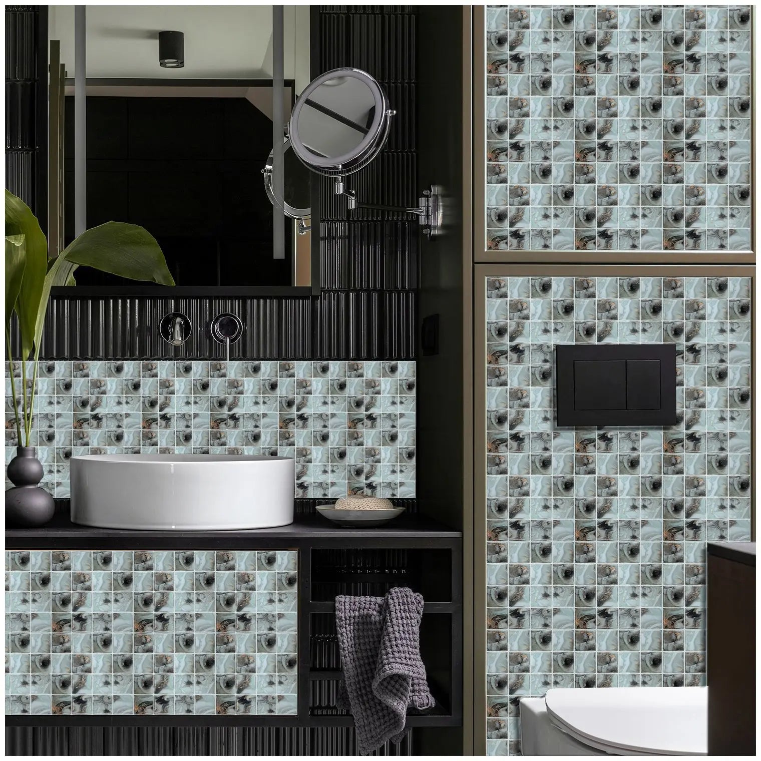 10 Waterproof Marble Mosaic Tile Stickers