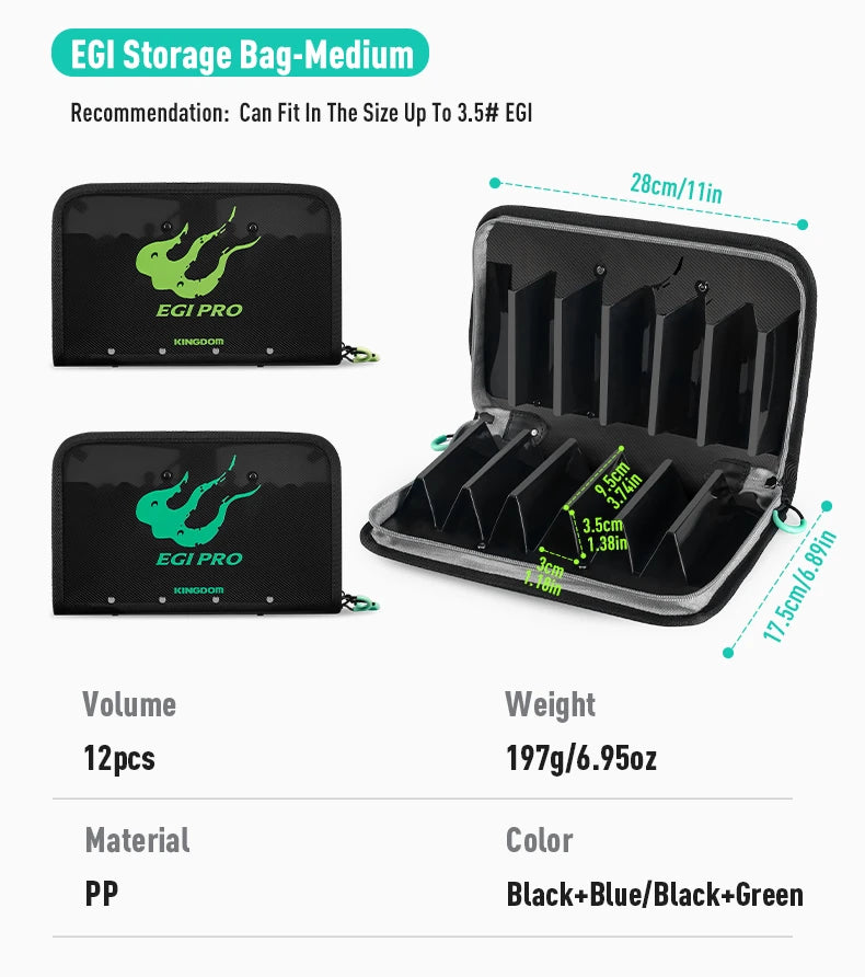 YOOFISH Fishing Bag Octopus Egi Bag Squid Jig Storage Box 6/12/40 Pcs Hard Lure Bag Freshwater Seawater Fishing Tackle Bag Box