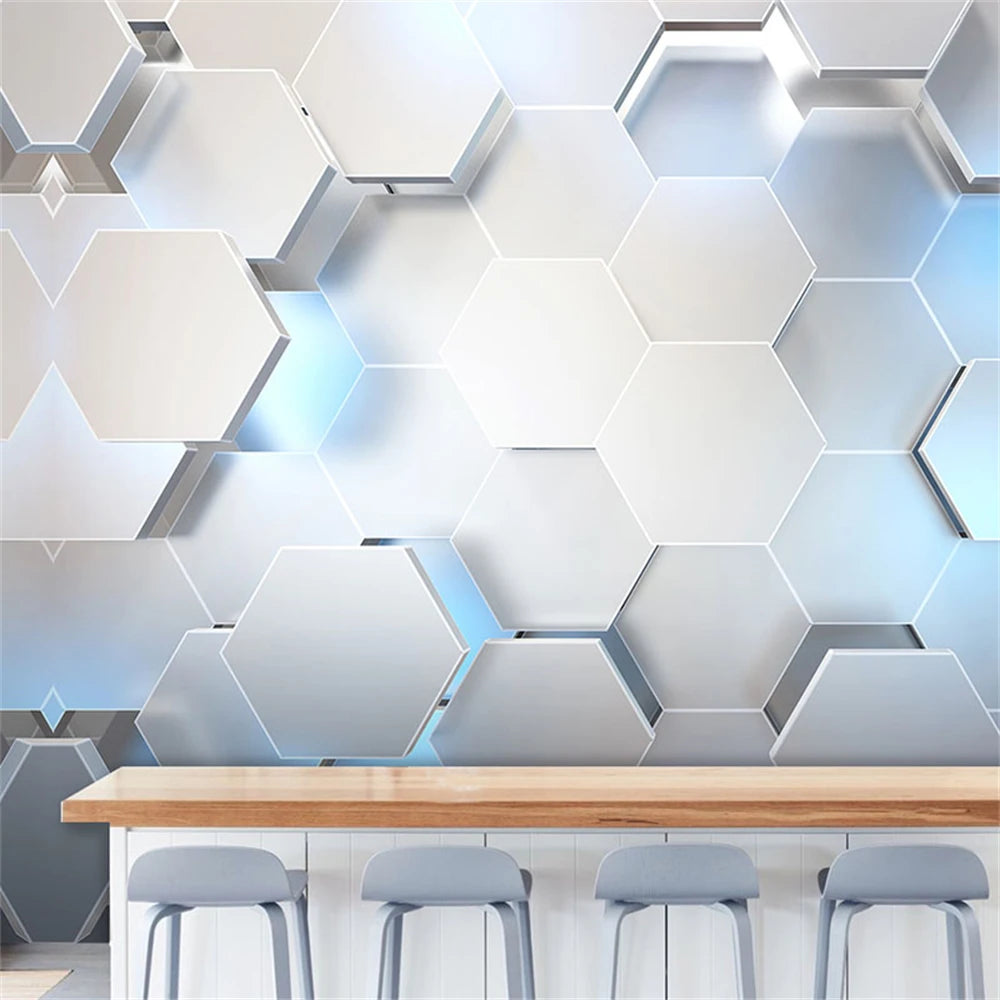 Custom papel de parede 3d background Geometric figure bump wallpaper barber shop office front desk wall paper home improvement