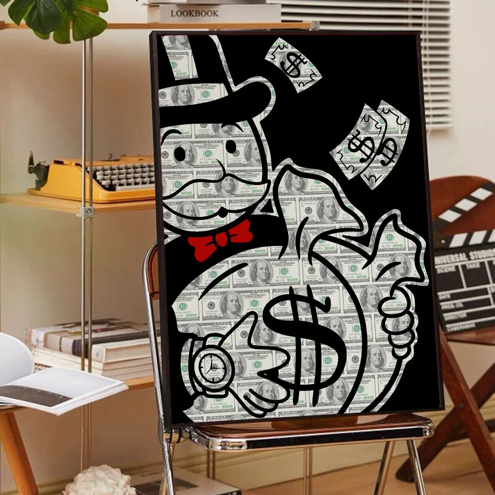 Alec Monopoly Graffiti Art Money Good Quality Prints and Posters Waterproof Paper Sticker Coffee House Bar Posters Wall Stickers