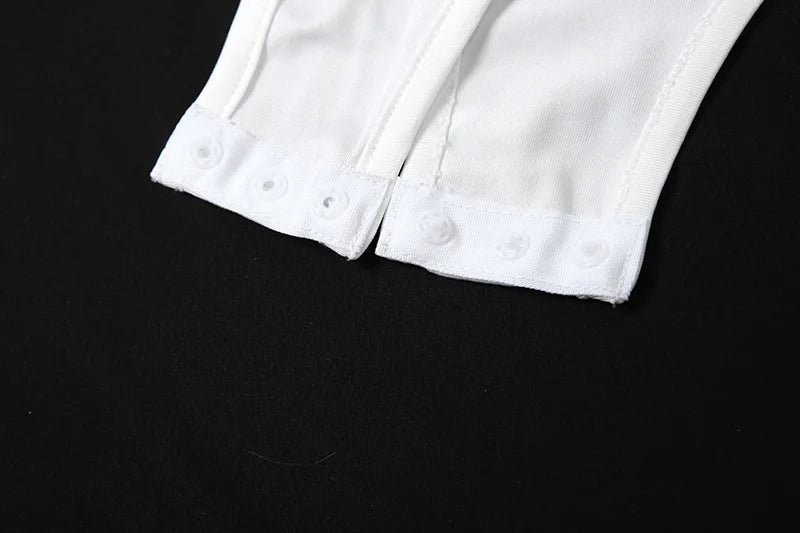 Goth Dark Cyber ​​Y2K Techwear Mall Gothic Hollow Out Straps Skinny Bodysuits With Long Sleeve Crop Shrug Tops Women 2 Piece Sets