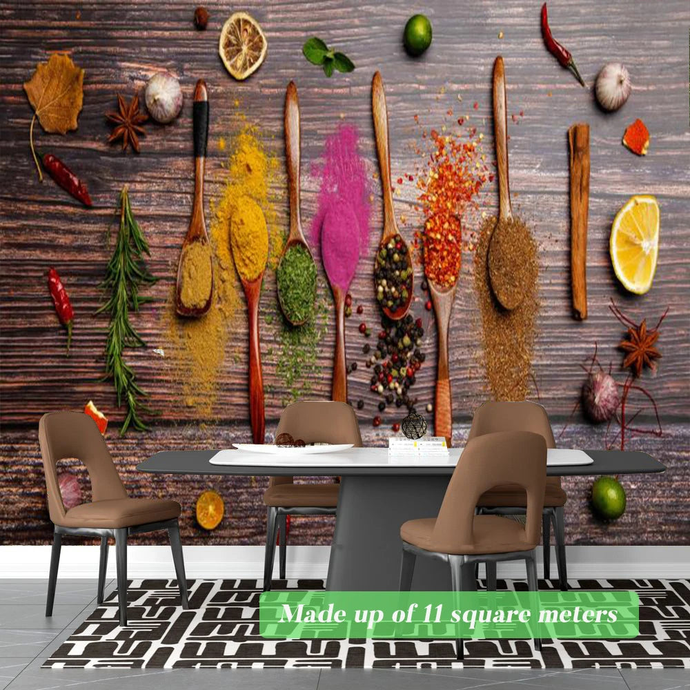 Custom Size Mural Wallpaper 3D Grilled Steak Pizza Shop Donuts Wall Painting Restaurant Cafe Modern Kitchen Spices Wall Papers