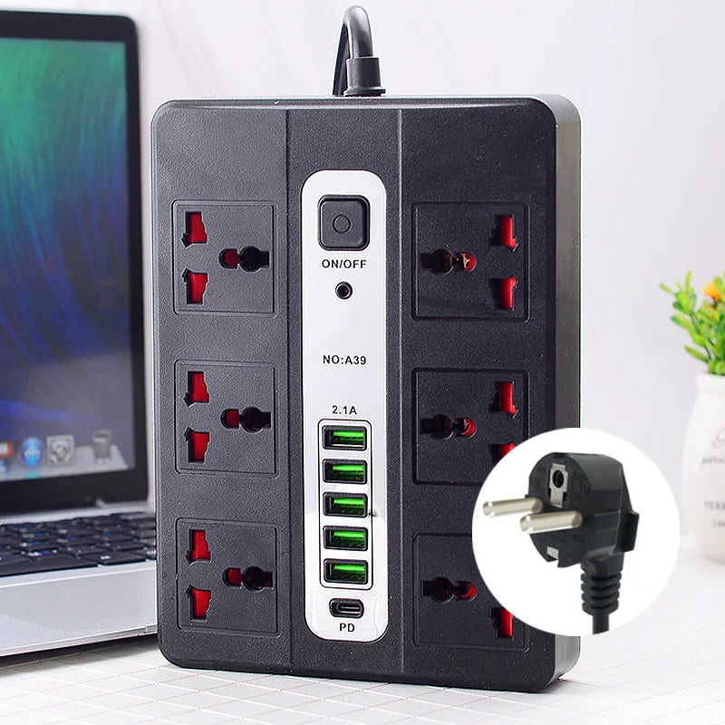 Smart USB Fast Charging Multi-function Socket Long Cord