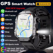 Đồng Hồ Thông Minh Nam 2025 GPS Thể Thao Chống Nước