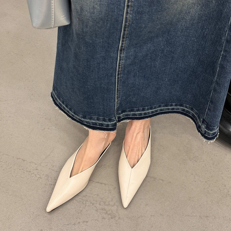 Dép Mũi Nhọn Nữ Thời Trang SUOJAILUN 2024 Mới