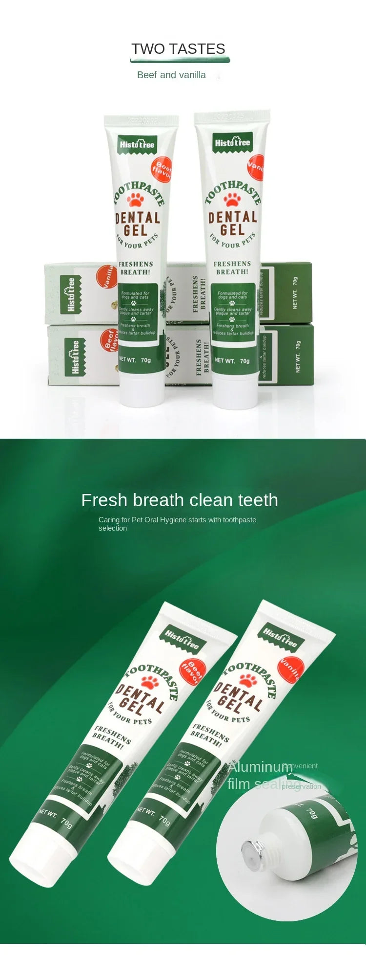 Pet Toothpaste Oral Cleaning Products, Cat Toothpaste, Beef Flavor, Vanilla Flavor, Dog Toothpaste - Daisan Mart