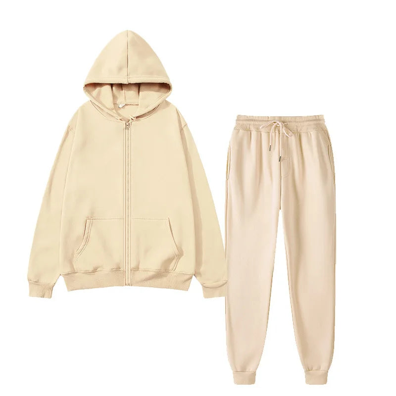 Unisex autumn winter sportswear, sweatshirt + pants