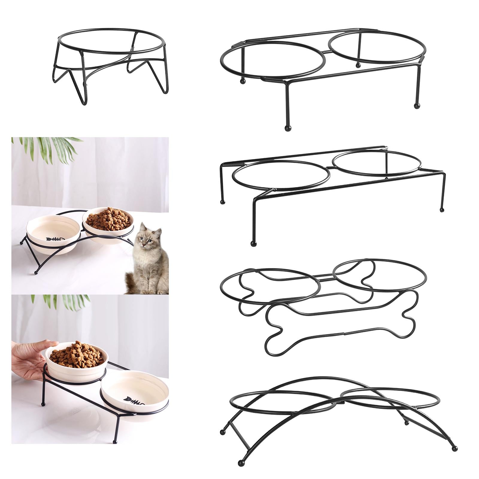 Pet Food Feeder Holder Water Food Bowls Pet Dining Table Elevated Raised Bowls Stand for Kitten Food Dispenser Kitty Cats Puppy - Daisan Mart