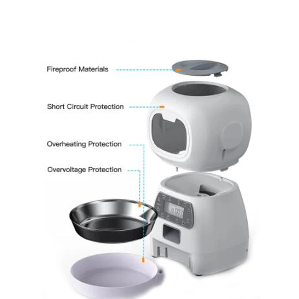 3.5L Automatic Pet Feeder Smart Food Dispenser For Cats Dogs Timer Stainless Steel Bowl Auto Dog Cat Pet Feeding Pet Supplies - Daisan Mart