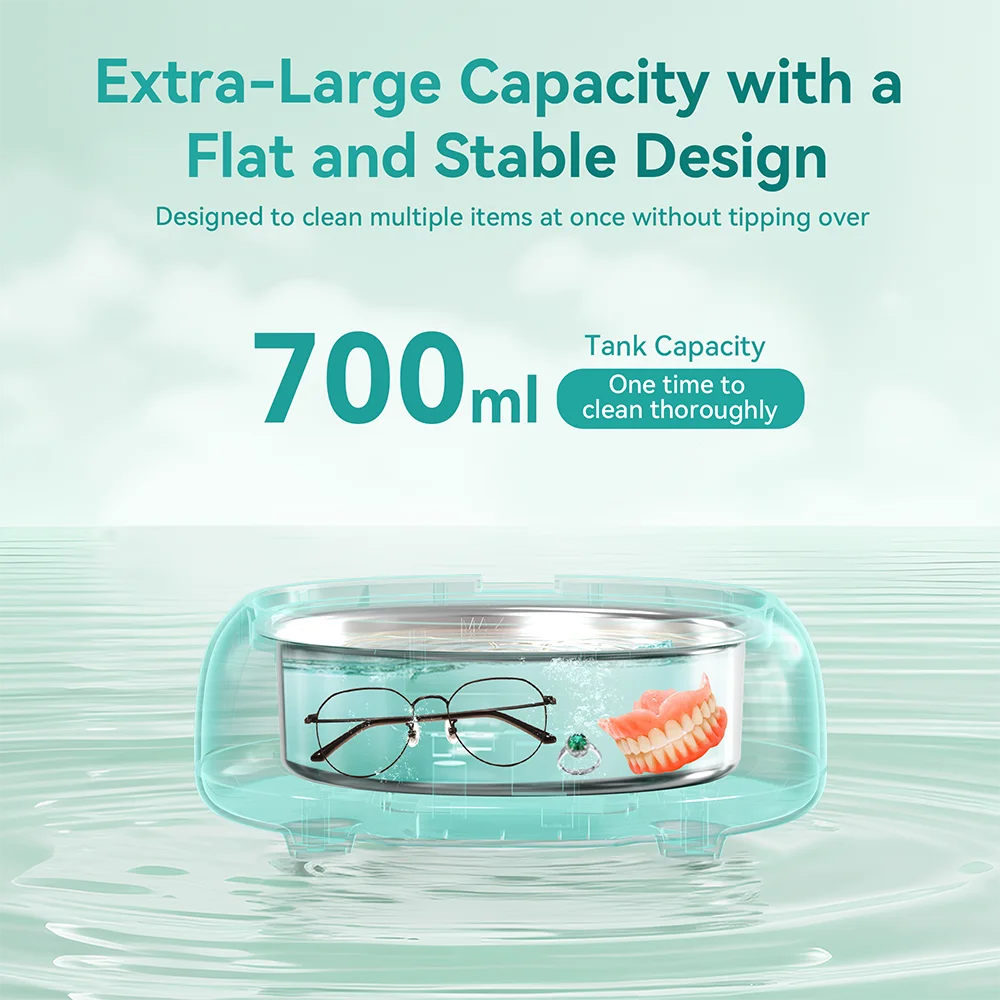 700ml large Ultrasonic Cleaner Bath Timer for Jewelry Parts Glasses Manicure Stones Cutters Dental Razor Brush Ultrasound Sonic