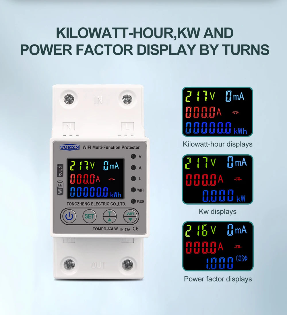 TOMZN 63A Smart Switch Measurement &amp; Protection