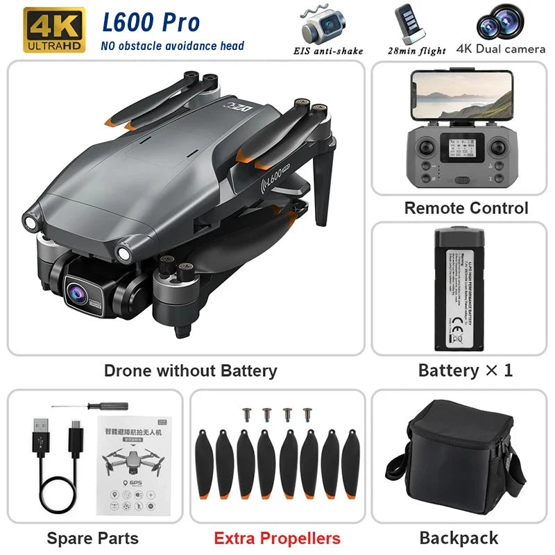 L200 Pro Max 5000M GPS Drone 8K Professional HD Camera FPV Dron 2-Axis Gimbal Foldable Obstacle Avoidance RC Quadcopter VS L600