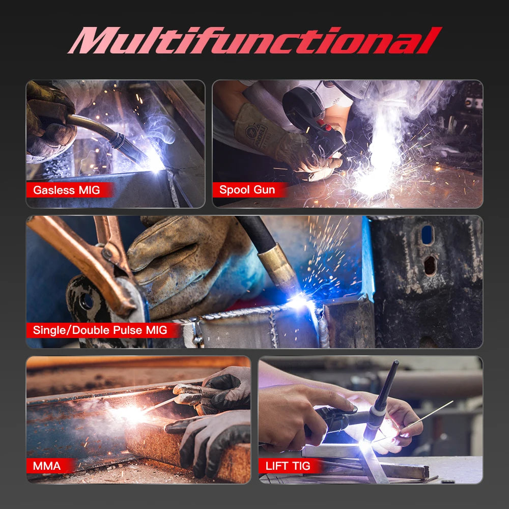 ANDELI 220V MIG Welding Machine with Double Pulse ARC Lift TIG Semi-automatic Welding Aluminum Welders Spool Gasless soldering - Daisan Mart
