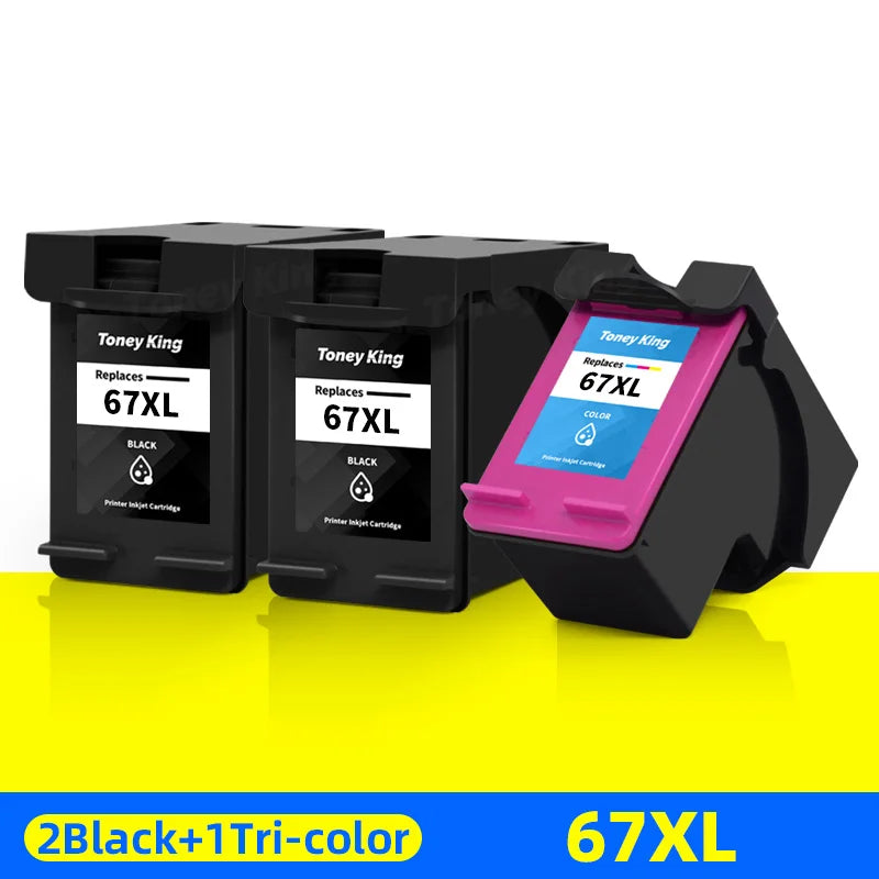 67XL 67 XL Ink Cartridge Black Color For HP ENVY 6052 6055 6058 6075 6452 6455 6458 Deskjet 1225 2732 2752 2755 Printer