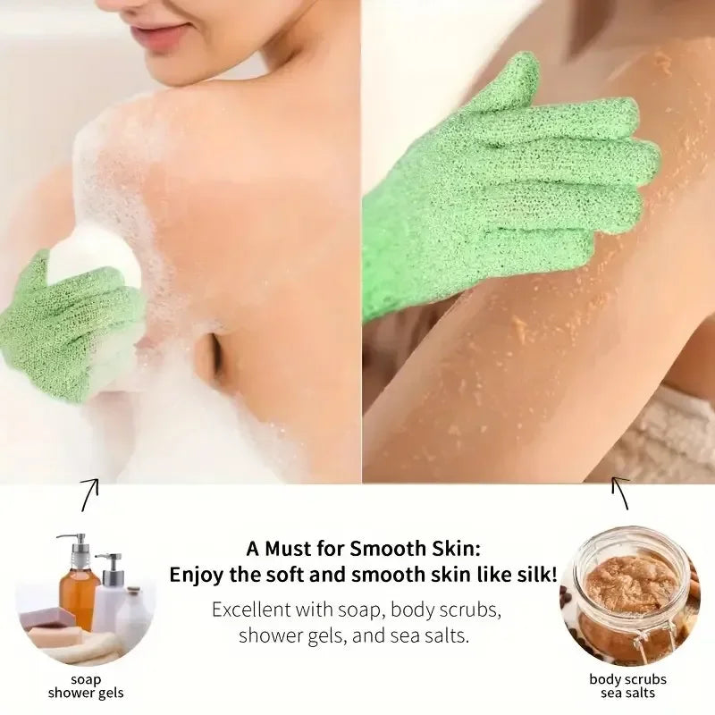 5/10 New Pieces Exfoliating Bath Gloves Double Sided Bath Gloves for Beauty Spa Massage Skin Shower Scrubber Bathing Accessories