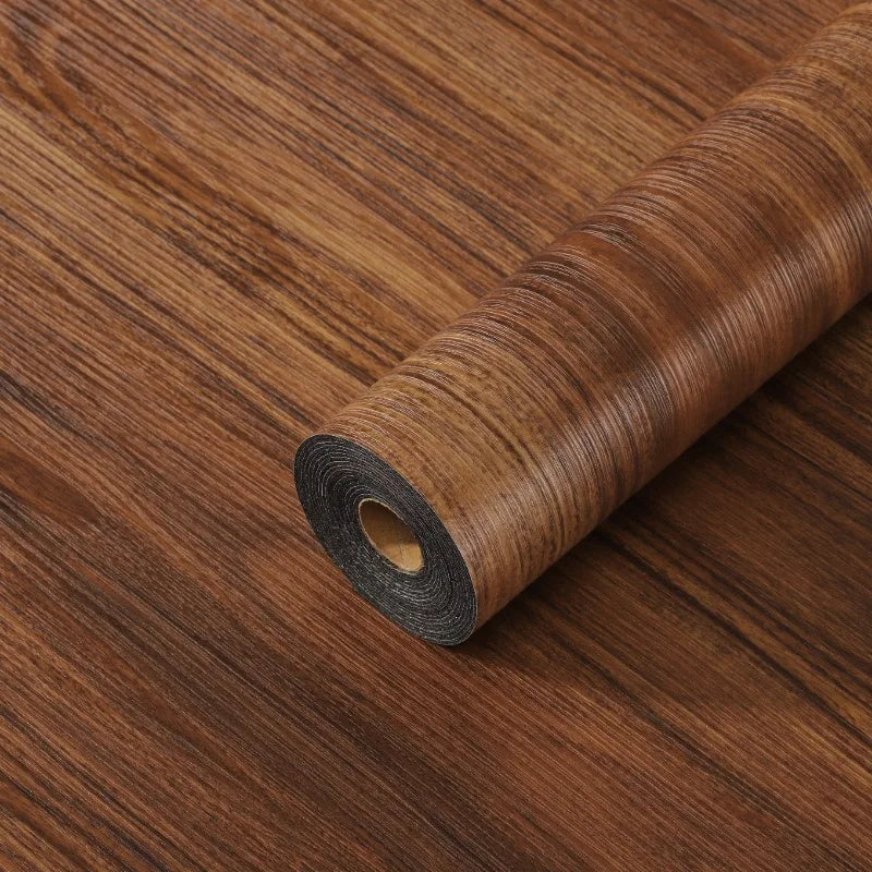 Thickened Wood Grain PVC Self-Adhesive Stickers Waterproof Floor Wall Decals for Indoor Home Decor Easy Peel  Stick