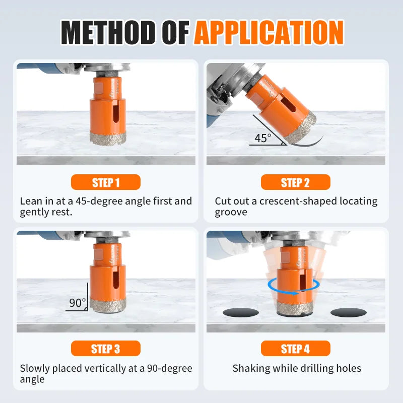 Diamond Brazed Core Dry Drill Bit 1 Pcs M14 For Porcelain Tiles Marble Glass Crowns Drill Granite Hole Saw Hole Cutter Tools