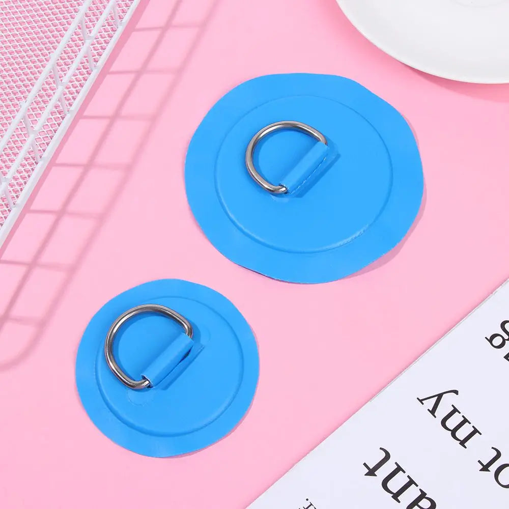 D Ring Triangle Stainless Steel Pad/Patch With Glue for PVC Inflatable Boat Raft Dinghy Canoe Kayak Surfboard SUP Tie Down
