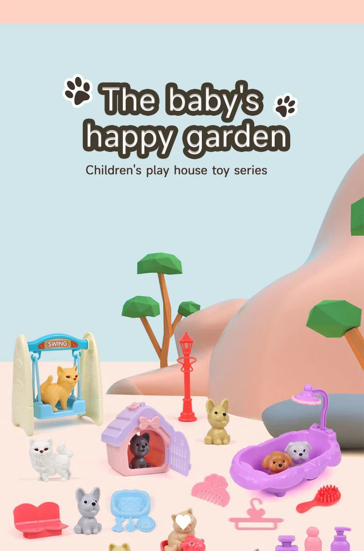 Bộ Đồ Chơi Gia Đình Thú Cưng Mini Dễ Thương Cho Bé