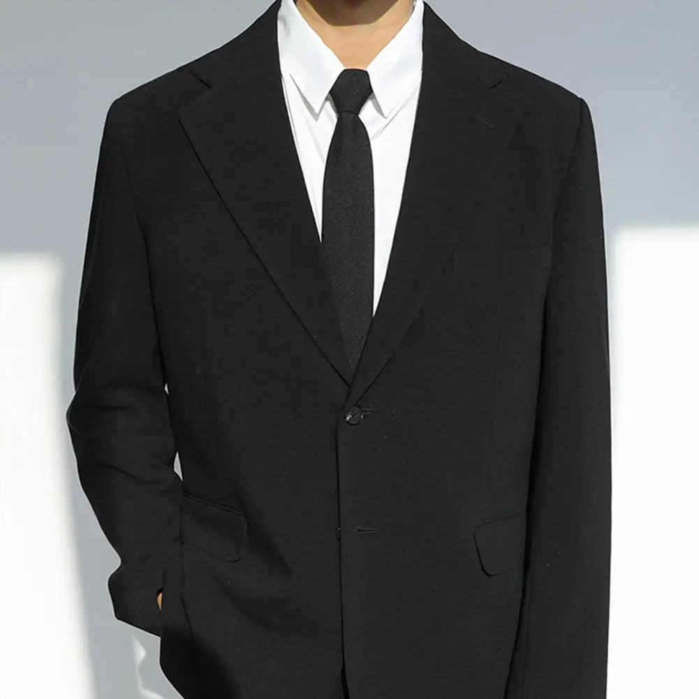 Cà vạt Slim Đen Trơn Retro Nam Nữ Dự Tiệc Cưới