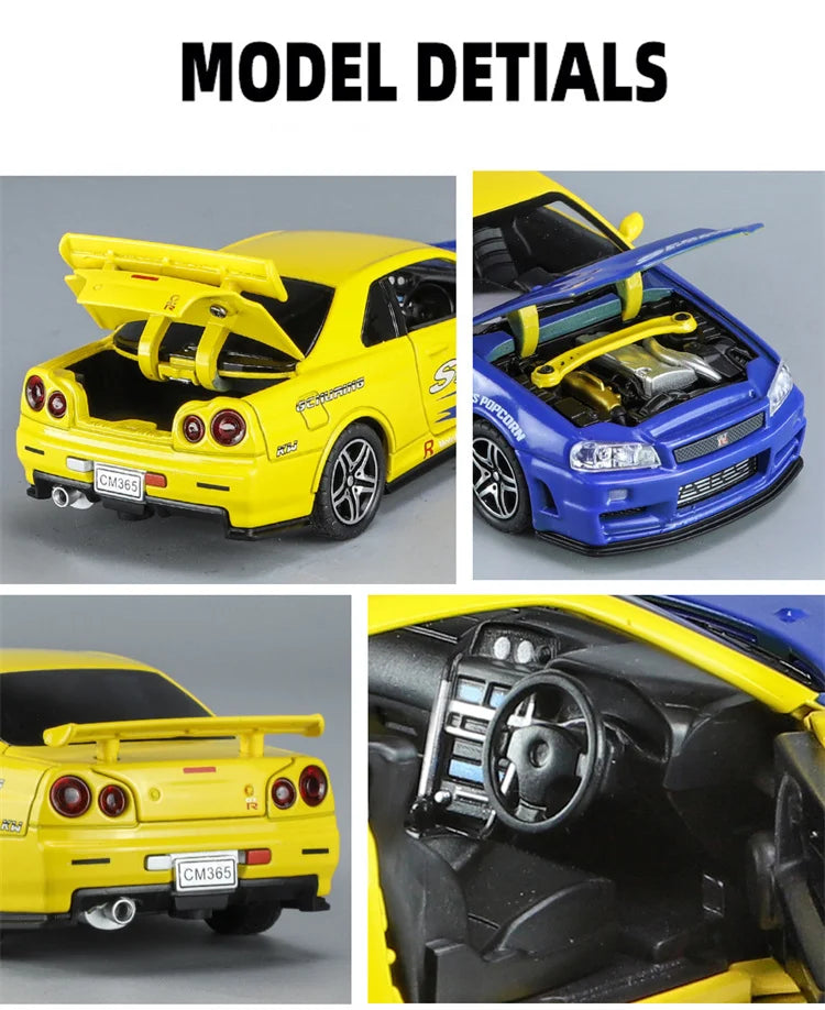 Mô Hình Xe Đua Hợp Kim 1:32 GTR R34 Cho Bé Trai - Daisan Mart