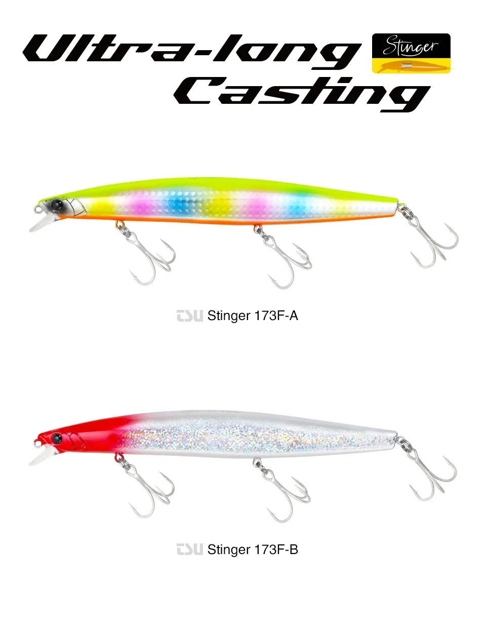 TSURINOYA Shore Fishing STINGER 173F Floating Minnow Silm Fishing Lure 173mm 37.5g Saltwater Hard Plastics Big Game Hard Bait