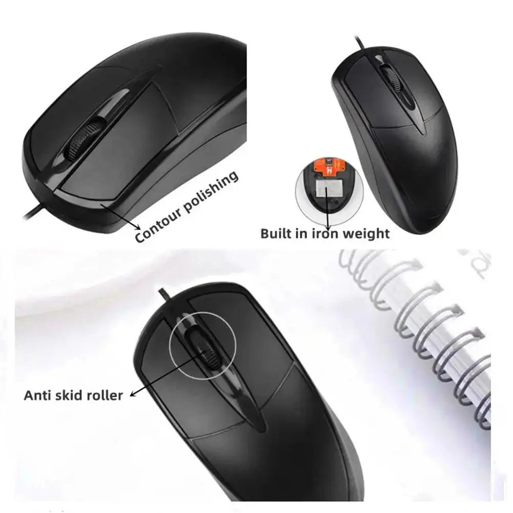 USB Wired Computer Mouse Optical Mouse Gamer PC Laptop Notebook Computer Mouse Mice With 3 Buttons for Office Home Use