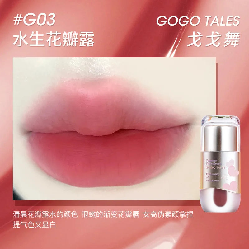New GoGoTales Chubby Ding Water Mist Non-sticky Lip Gloss Matte Lip Glaze Watery Velvet Cheap Korean Lipsticks Cosmetics Makeups
