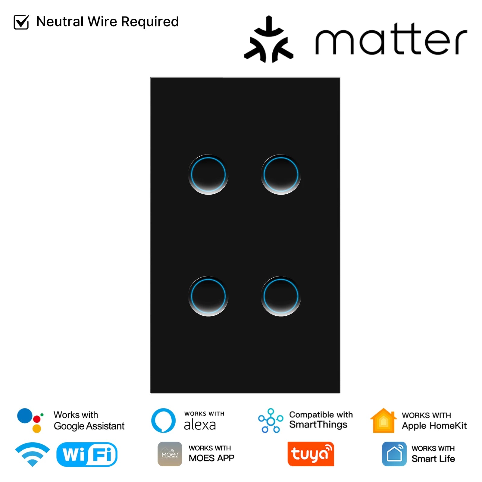 MOES Tuya Smart Switch Voice Control Mirror 