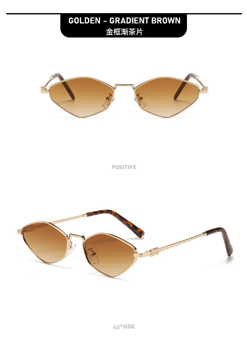 Kính Mát Kim Cương Vintage Hàn Quốc Khung Kim Loại