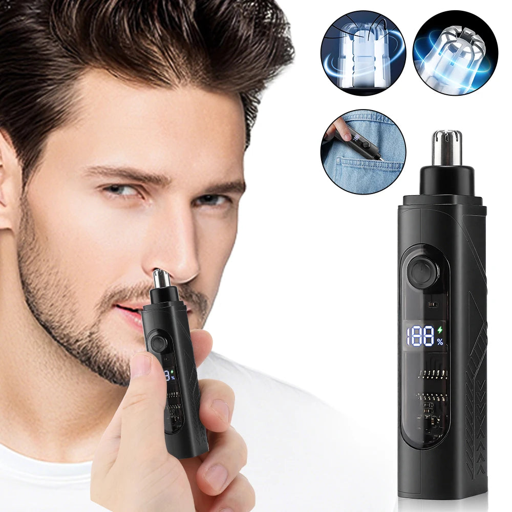 Electric Nose Hair Trimmer For Man Portable Rechargeable Mini Ear Nose Hair Cleaner Trimmer Facial Hair Removal Shaving Machine