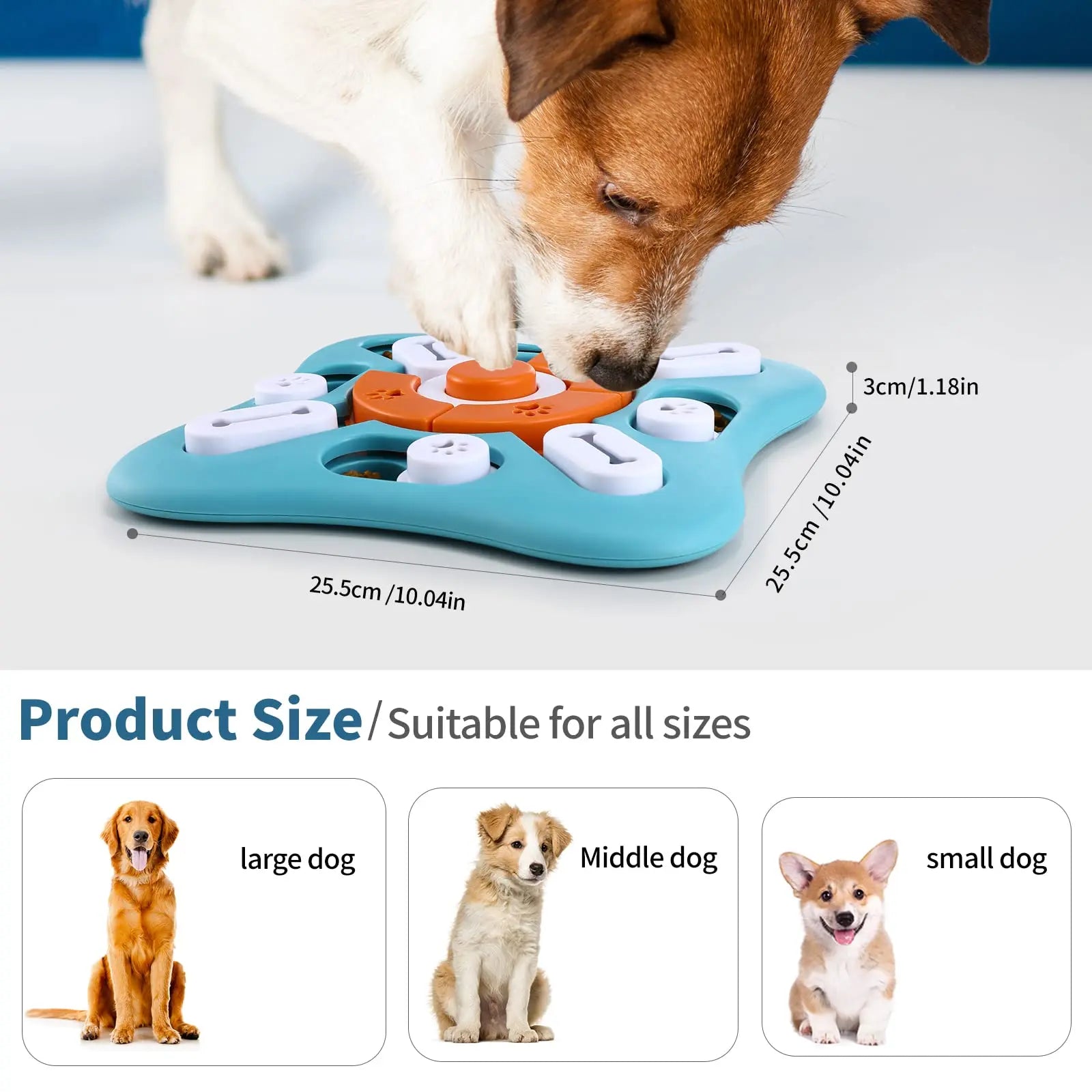Interactive Puzzle Food Feeder for Small Big Pet Dogs Slow Feeder IQ Training Mental Enrichment Game Toys Dog Treat Puzzle Disp