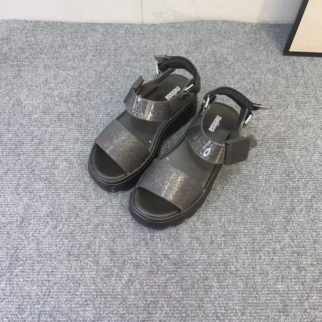 Sandal Nữ Mini Melissa 2025 Sóng Hoa Tim Retro