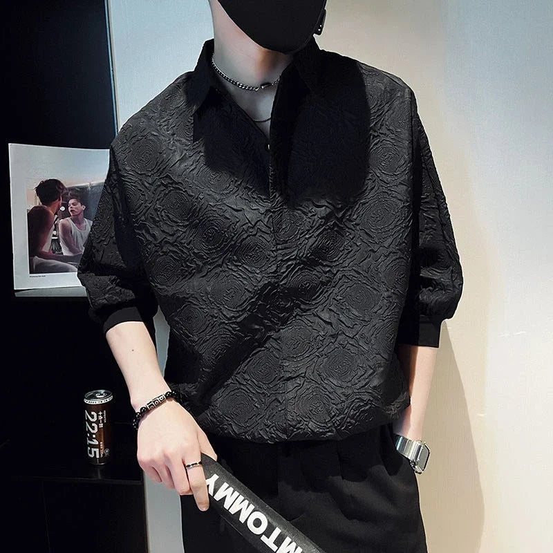 Latest Classy 2025 Men's White Half-Sleeve Shirt