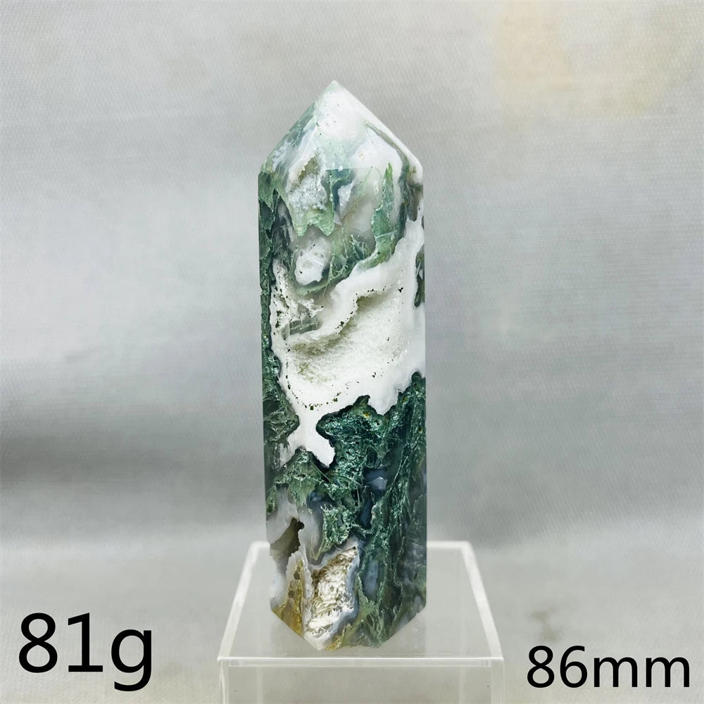 Natural Moss Agate Tower - Super Energy
