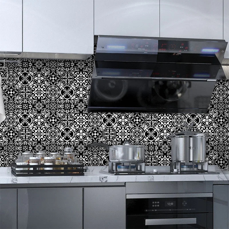 10pcs/set 3D Mosaic Tiles Sticker Self Adhesive Waterproof Wall-Tiles for Kitchen Bedroom Bathroom Walls Backsplashes Decoration