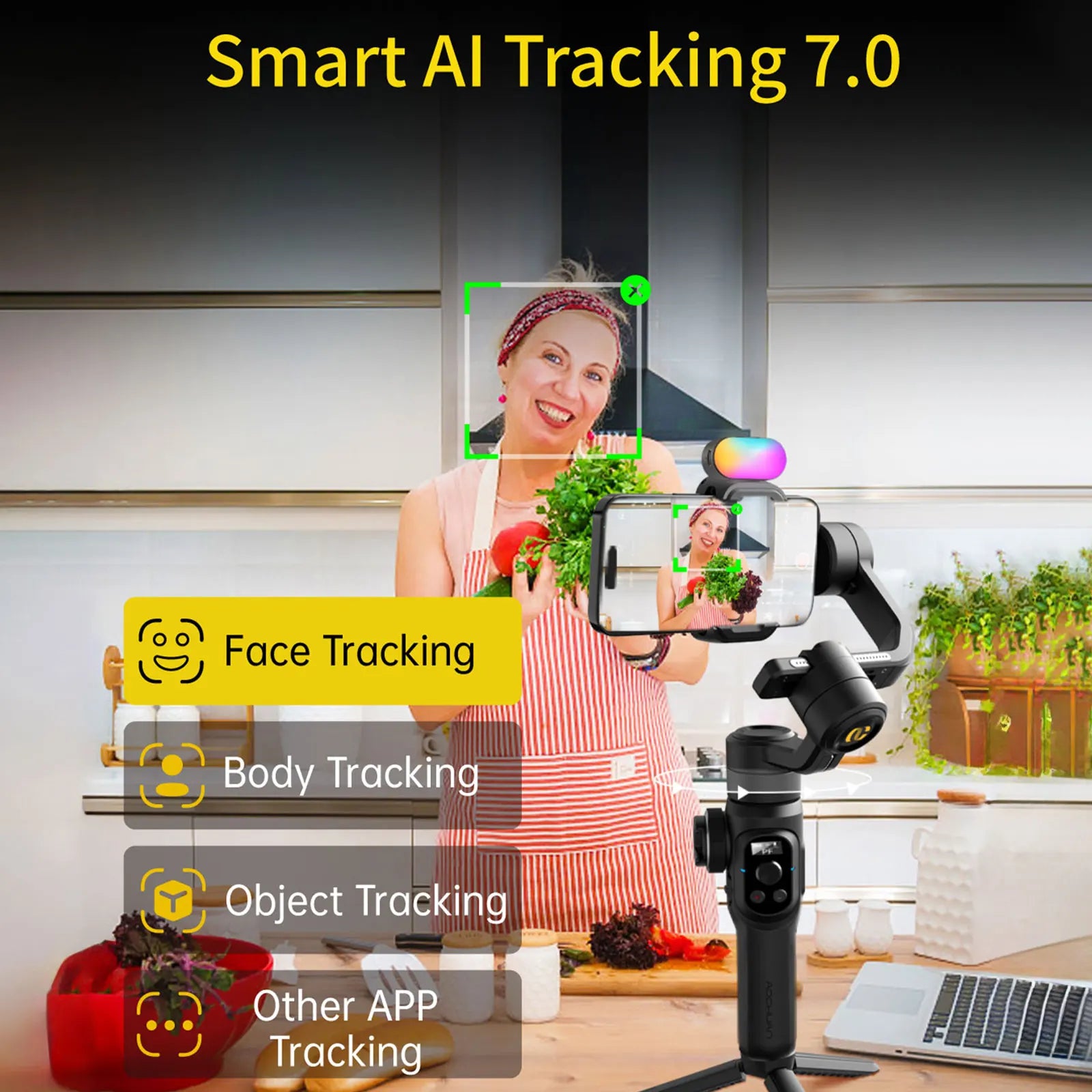 AOCHUAN Smart S2 Kit Professional 3-Axis Handheld Gimbal Stabilizer For IPhone And Android Smartphone Gimbal  Stabilizer shoot - Daisan Mart