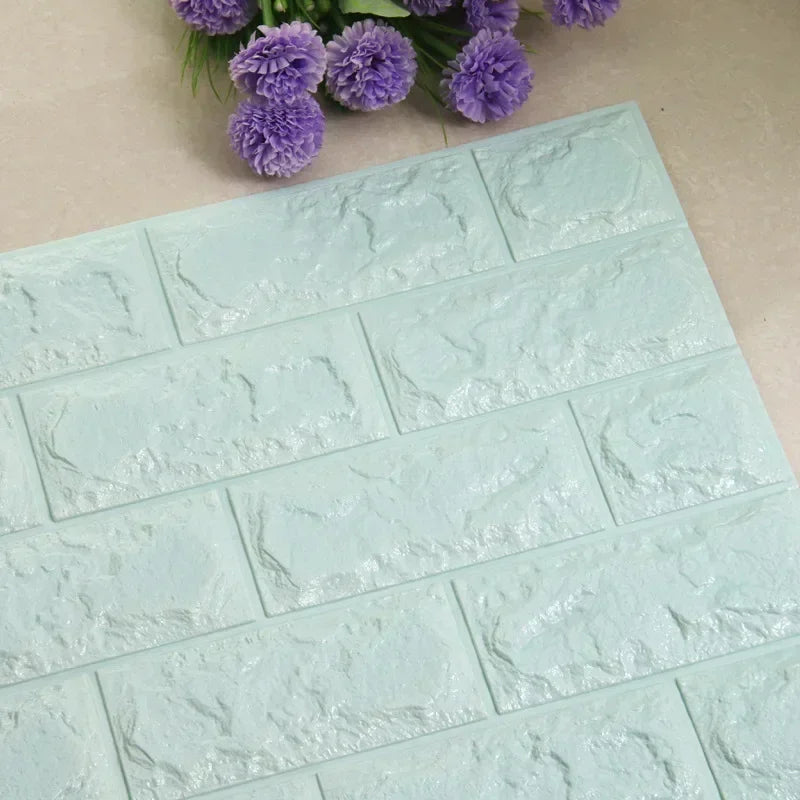 Self-Adhesive Foam Wallpaper Sticker 3D Imitation Brick Wall Sticker for Living Room Bedroom Home Kitchen Bathroom Decoration