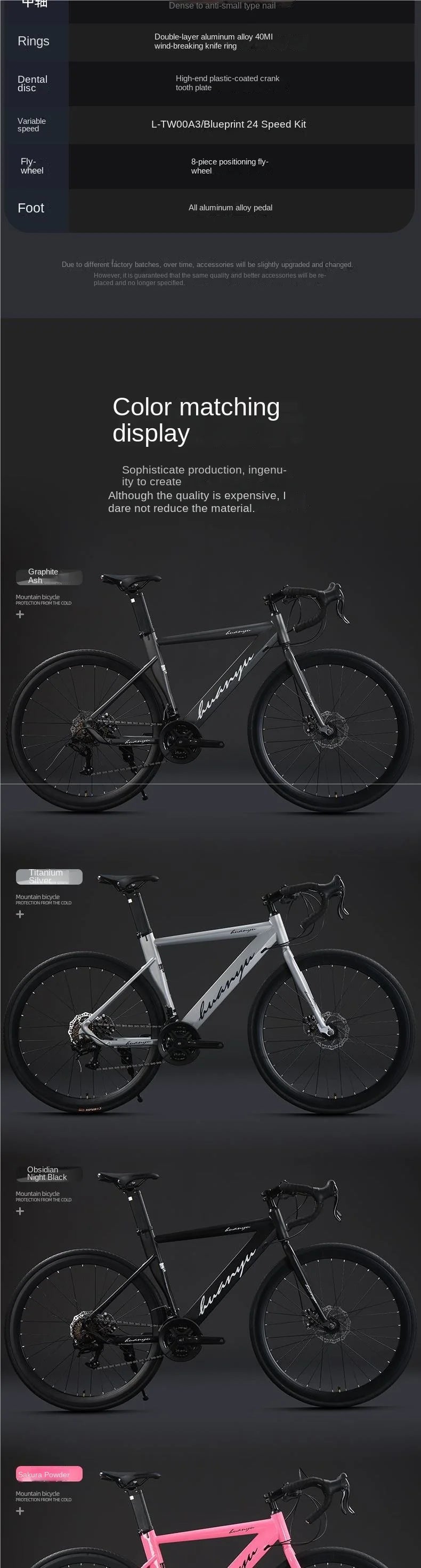 OVOZI New Bending-handle Variable Speed Windbreaker Road Bike Inside Track Racer 700C Male And Female Adult Student Disc Brakes - Daisan Mart