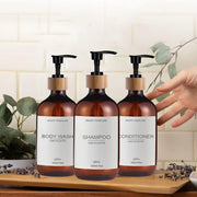 500ml Shampoo and Conditioner Bottles Dispenser 3 Pack Soap Shampoo Dispenser Bottles with Pump Conditioner Shower Container