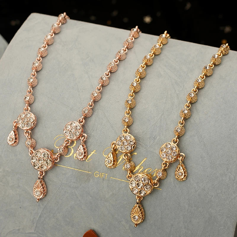 Dây Tóc Pha Lê Ả Rập Mạ Vàng Cổ Điển Cho Nữ