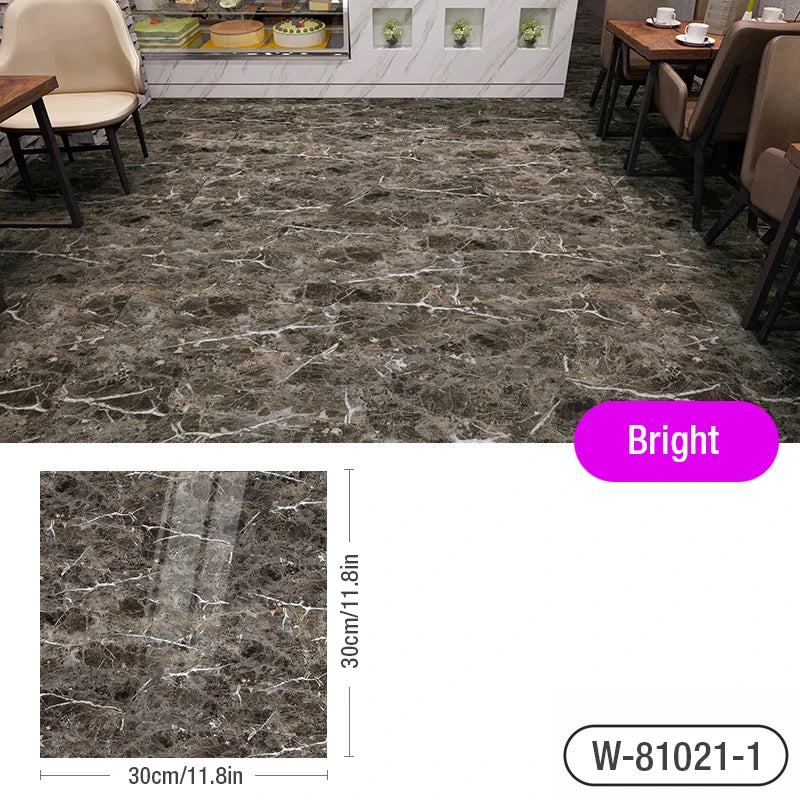 Simulated Marble Tile Floor Sticker PVC Waterproof Self-adhesive for Living room Toilet Kitchen Home Floor Decor 3d Wall sticker