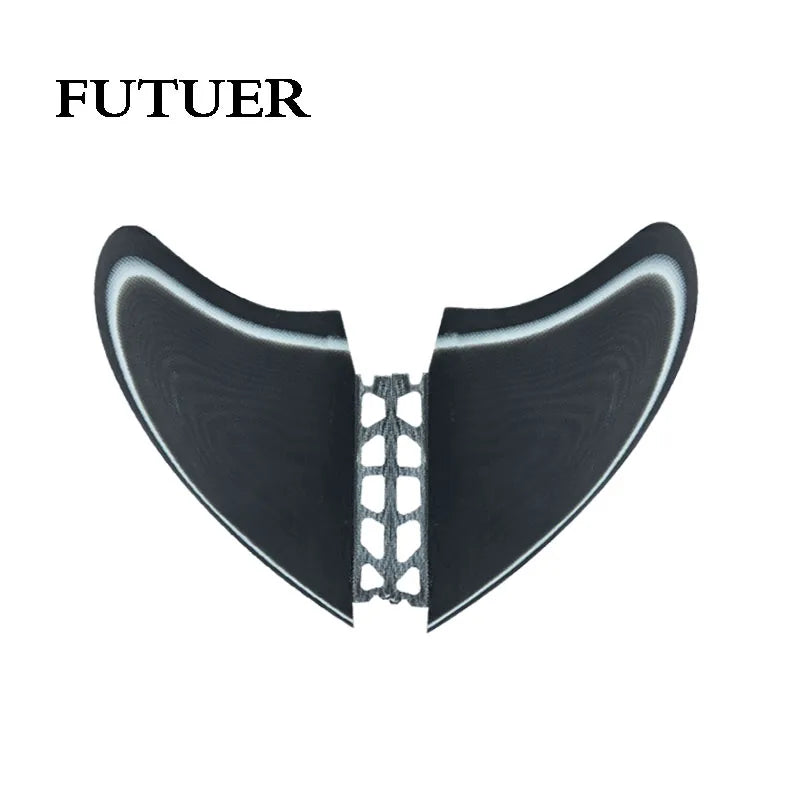 FUTUER +TWIN Surfboard Fins Black Fiberglass Surfboard Blades Paddleboard Fins Sea Recreation Surfboard Accessories 2pcs/set Hig